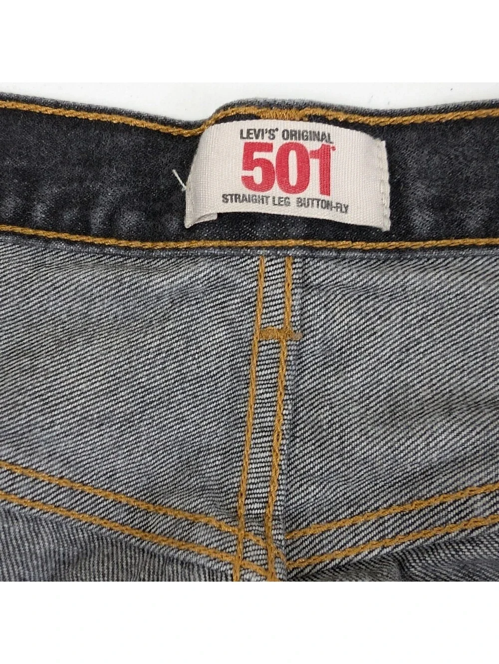 VTG Y2K Levi’s 501 Men’s Jeans 46x32 (Fits 40x28) Button Fly Charcoal Dark Wash